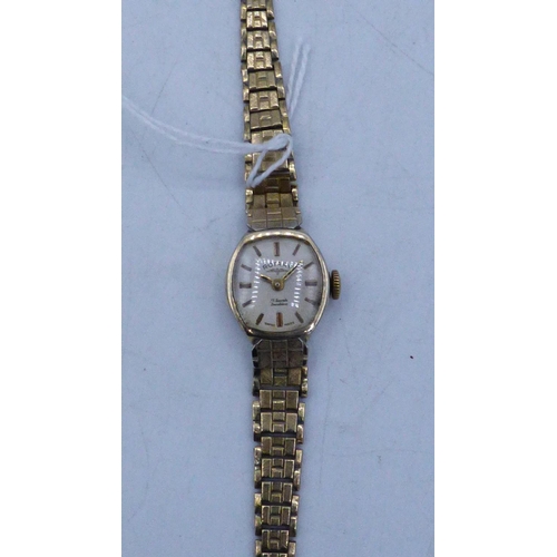 363 - Rotary 17 Jewel Ladies watch in Rolled gold case and strap(Working when Tested)