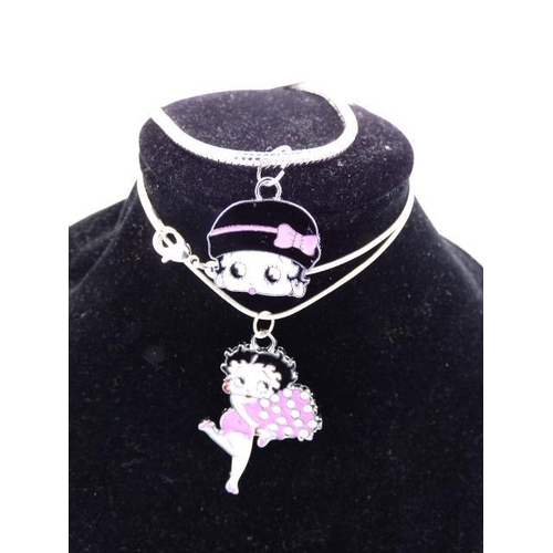 398 - Betty Boop Bracelet and Necklace set in Gift Pouch.