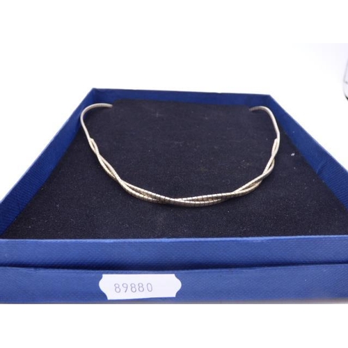 491 - Silver 925 Twisted Necklace with Presentation Box