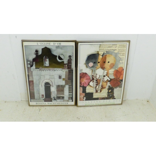 499 - Two Rosina Wachtmeister Framed prints. Sonatina Per Due and L'Eglise D'or Approx 20 x 28 Inches