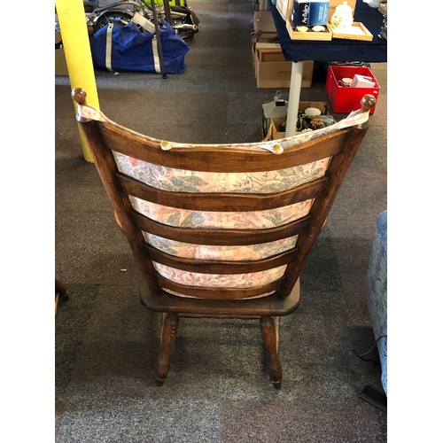 595 - Two Vintage Wooden Armchairs With Cushions