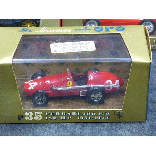 50 - Three Brumm Die-Cast Models in Display Boxes including Alfa Romeo, Gordon Bennett and Ferrari 500