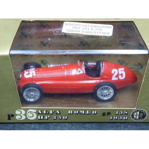 50 - Three Brumm Die-Cast Models in Display Boxes including Alfa Romeo, Gordon Bennett and Ferrari 500