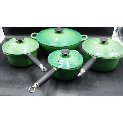 119 - Selection of 4 Le Creuset Lidded Pan's (26cm, 16cm, 20cm, 18cm)
