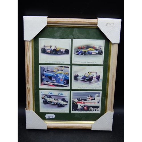 121 - Framed Mansell Cigarette Cards
