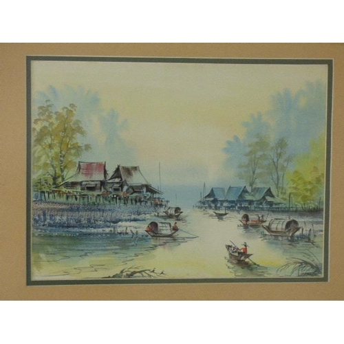 150 - Framed and Glazed watercolour depicting fishing scene (20