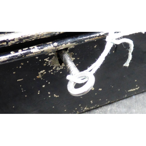 165 - Vintage Metal Deeds Box with Key (15