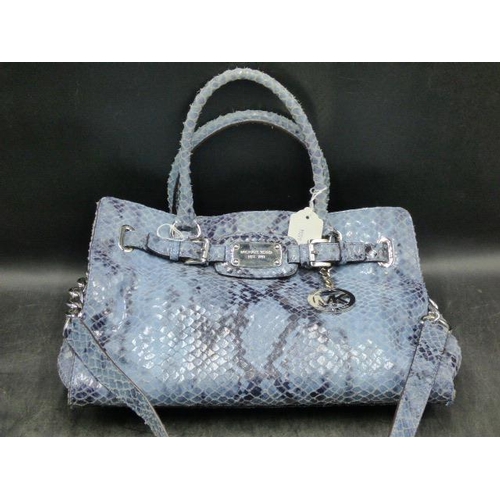 Michael Kors Blue Snakeskin Bag with Protect Cover