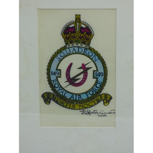 101 - WWII RAF College of Arms squadron badges for 51 and 149 squadrons. One dated 1940. Both Framed and G... 