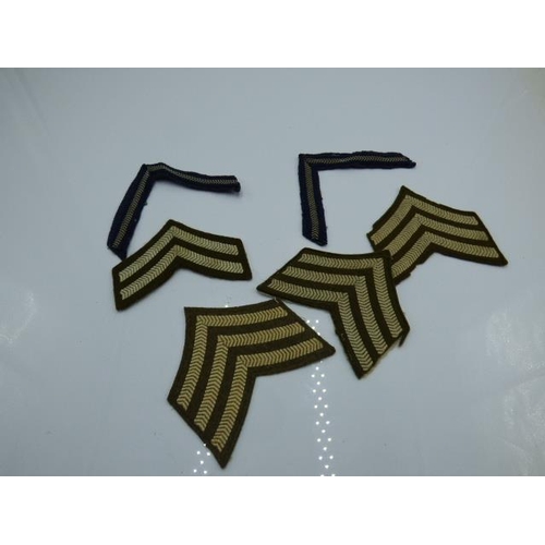 72 - Six British army and RAF rank chevrons stripes