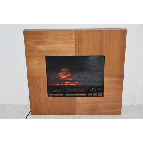 560 - Electric Log effect Wall Fire in Wooden Surround (37