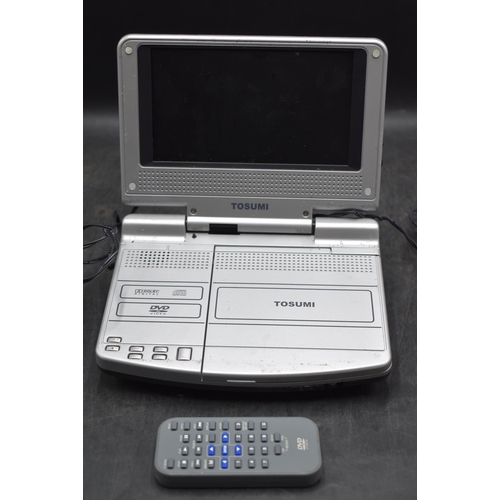 592 - Tosumi Portable DVD Player with Lead and Remote Control