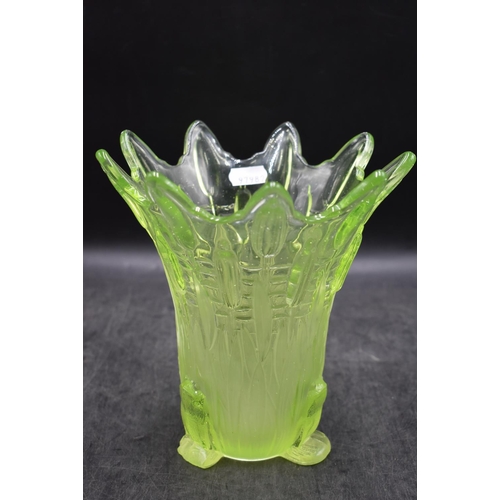 36 - Large Uranium Glass Vase (foot a/f)