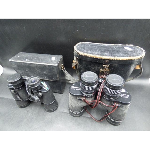 76 - Two Pairs of Binoculars with Cases including Pathescope and Tasco