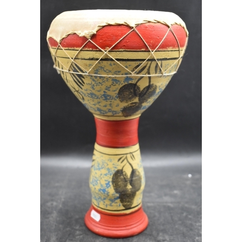 86 - Vintage Clay Goblet Drum with Natural Skin Head (14