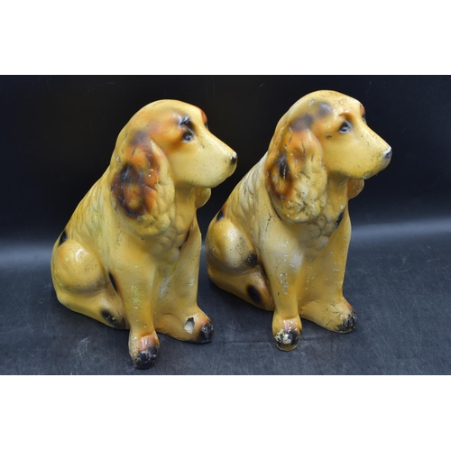 100 - Matching Pair of Chalkware Dogs approx. 11