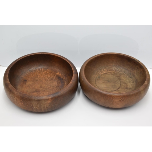 111 - Pair of Vintage Oak Serving / Collection Bowls (8.5