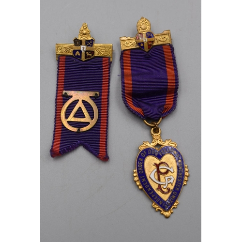 45 - Two Independent order of Oddfellows (Manchester Unity) Jewels