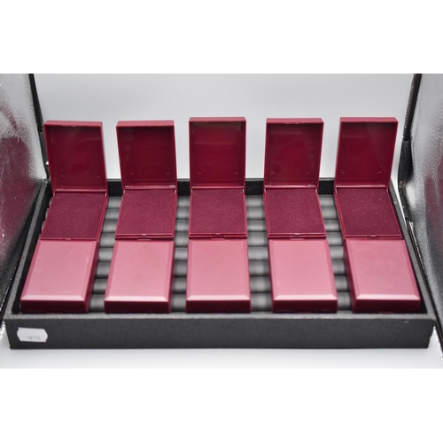 63 - Collection of 10 New Burgundy Necklace Display Boxes