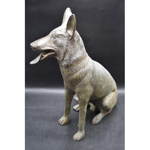 65 - Heavy Brass German Shepherd Figure (21