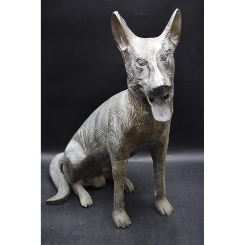 65 - Heavy Brass German Shepherd Figure (21