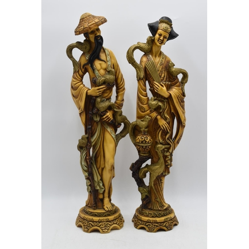 96 - Pair of Oriental resin Figures Approx. 50cm