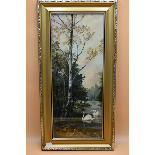 100 - Pair of Fine Quality Giclee Prints in Matching Gilt Frames depicting Swans (60cm x 30cm)