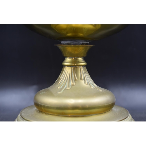 106 - Vintage Oil Lamp with White Milk Shade marked JCM Lampe Belge & Trademark in Luxway approx. 19