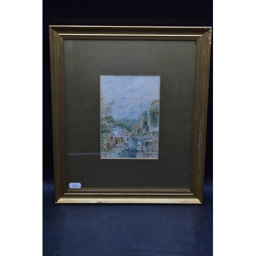 110 - Framed and Glazed Original Watercolour of Country Scene initialled and dated 1913 (30