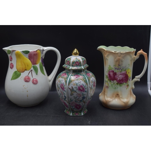 122 - Mixed Selection to include Jugs, Ginger jar and Vase