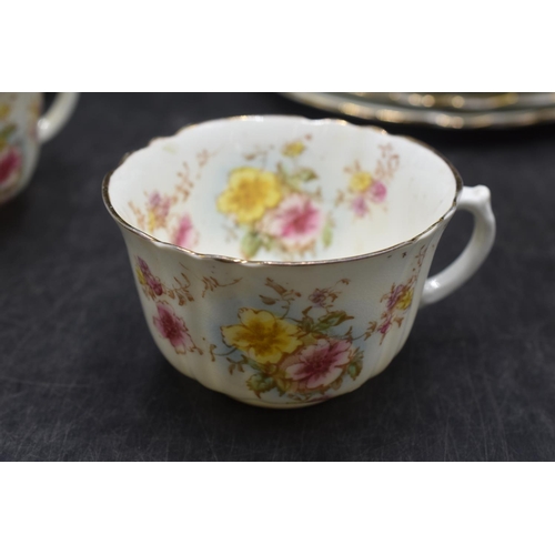 152 - Twenty Nine Piece Floral Tea Set With Marking to Base A/F