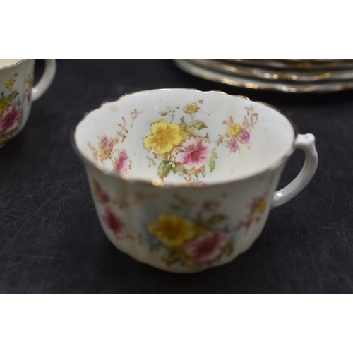 152 - Twenty Nine Piece Floral Tea Set With Marking to Base A/F