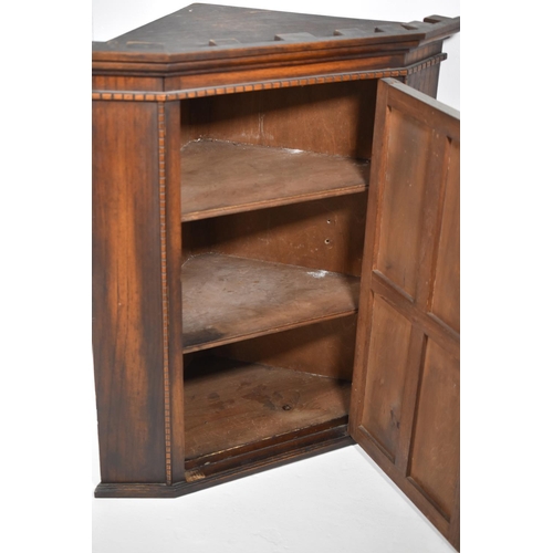 153 - Ecclestrical 19th Century Oak Corner Wall Cabinet