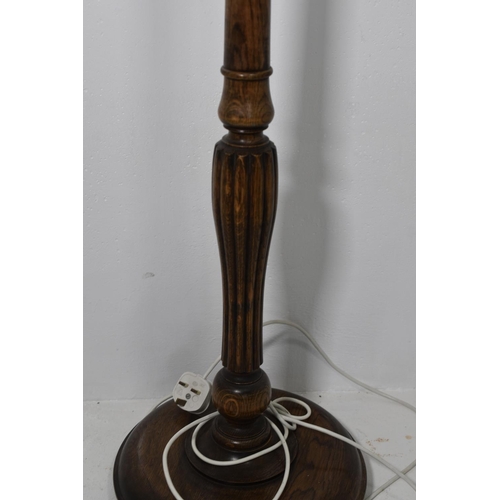 159 - Vintage Oak Standard Floor Lamp approx. 63