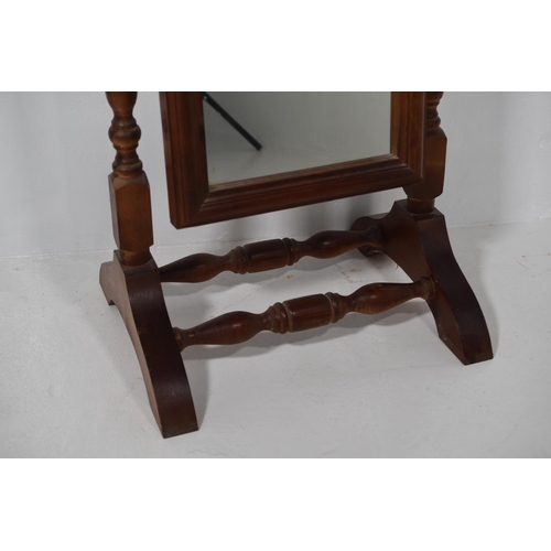 164 - Vintage Wooden Cheval Mirror