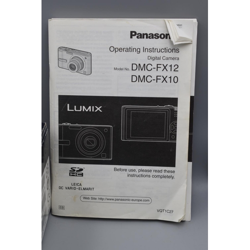 180 - Panasonic DMC-FX10 Lumix Digital Camera with Power Lead, Battery, and Original Box