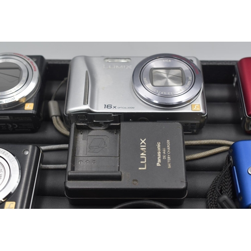 183 - Selection of Panasonic Lumix Camera's with Batteries and One Charger