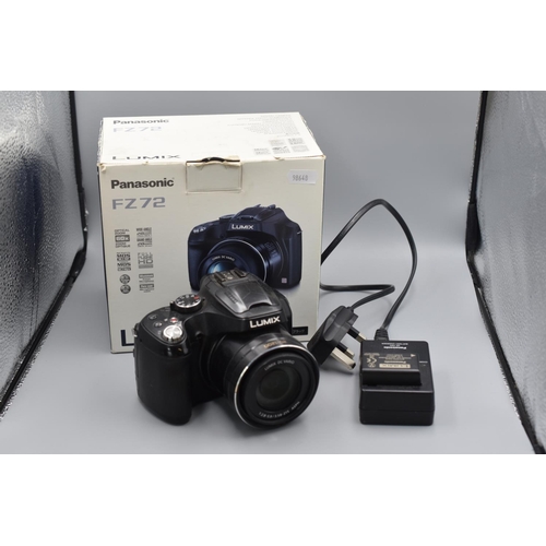 185 - Panasonic DMC - FZ72 Digital Camera complete with 2 Batterys, Charger and Original Box