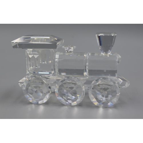 66 - Swarovski Silver Crystal Train with Carriages (3 Pieces in Separate Cases)