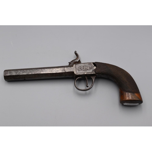 1 - Mid 19th Century British Boxlock Percussion Turn Barrel Pistol with Birmingham Proof Marks