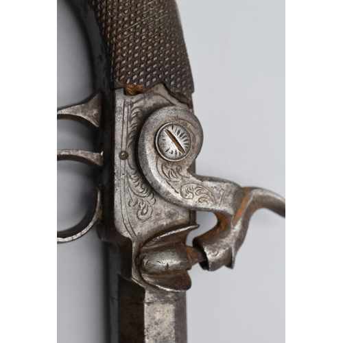 1 - Mid 19th Century British Boxlock Percussion Turn Barrel Pistol with Birmingham Proof Marks