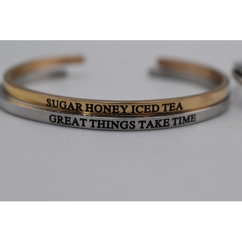 17 - Silver 925 Bracelet and two Message Bangles