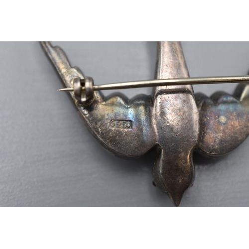 51 - 1930's Silver marked Swallow Brooch