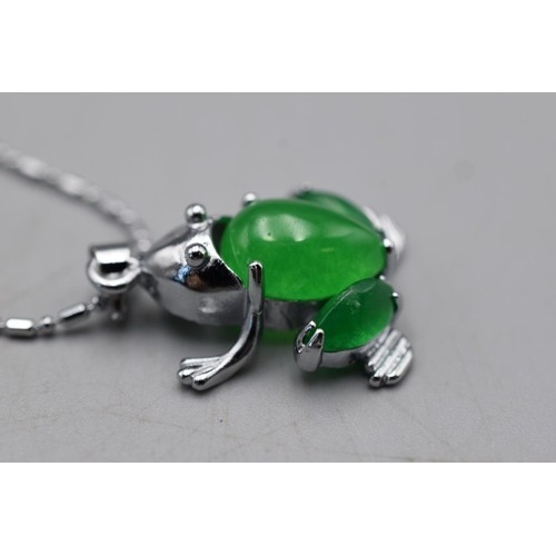 107 - Frog Themed Jade Pendant on Chain