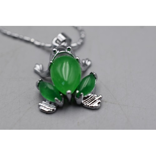 107 - Frog Themed Jade Pendant on Chain