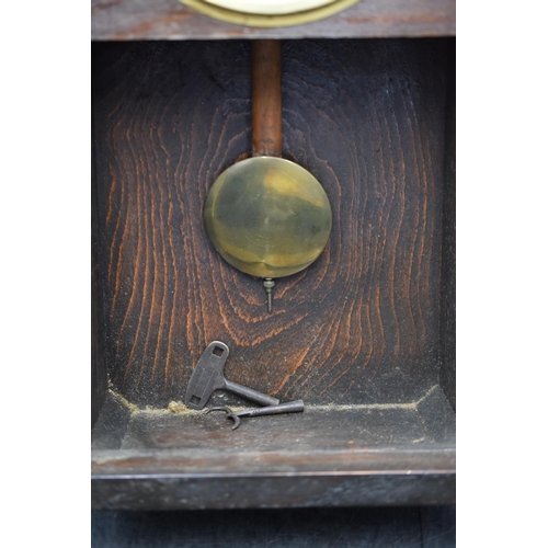 236 - Chiming Wall CLock complete with Key and Pendulum