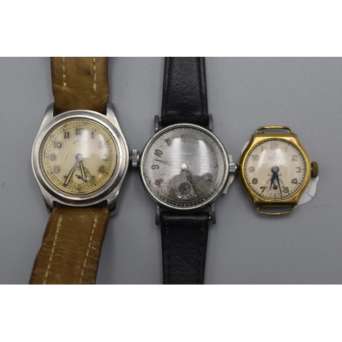 87 - Two Ladies vintage wrist watches and a watch face. Made by Smiths, Rotary and Gyros. All Running