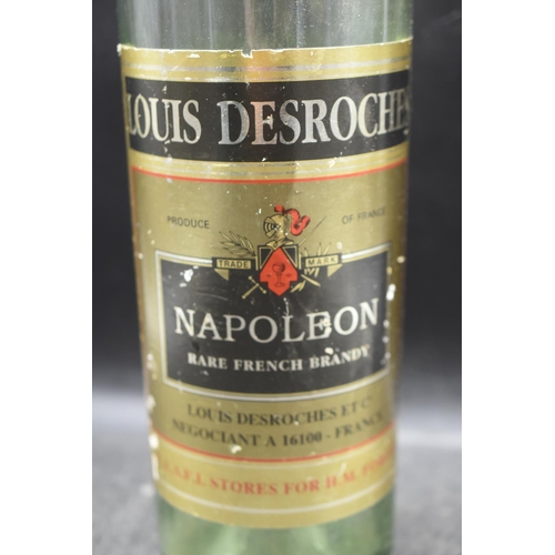 250 - Louis Desroches Napoleon Rare French Brandy Bottle. N.A.A.F.I Stores For H.M. Forces (19.5