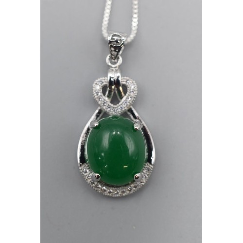 120 - Jade Pendant on Chain Complete With Gift Pouch