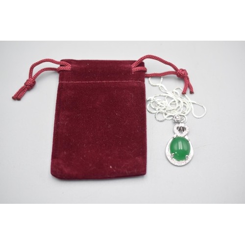 120 - Jade Pendant on Chain Complete With Gift Pouch